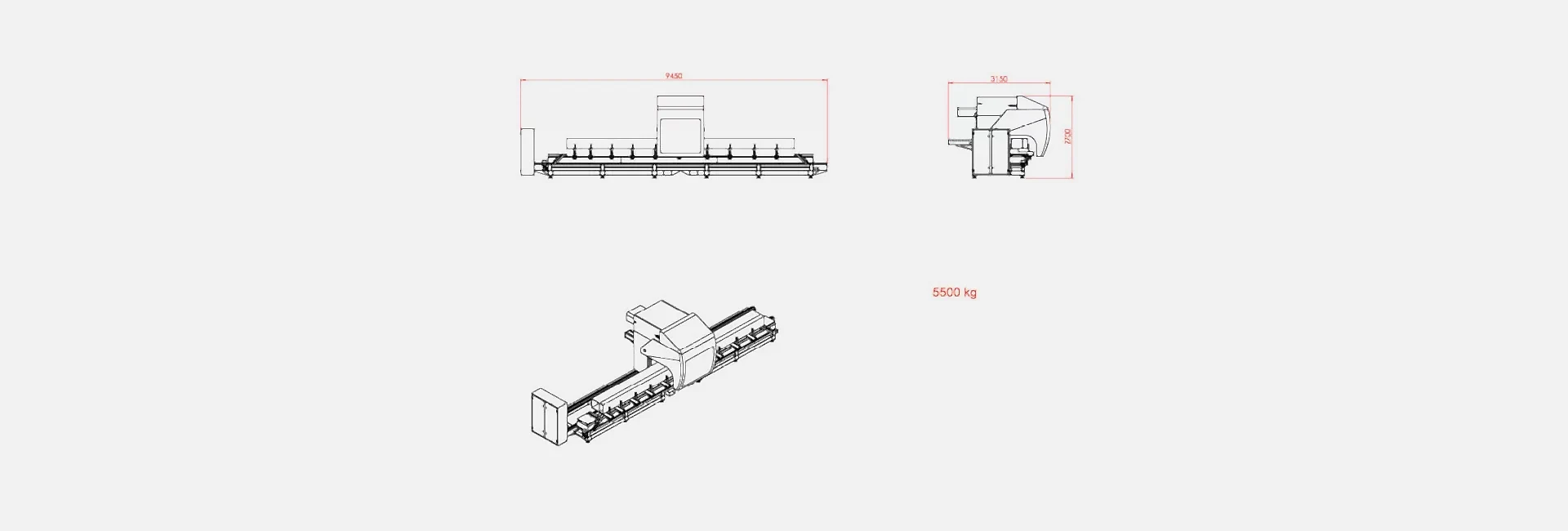 INO XP 9000 5 Axis CNC Profile Machining Center